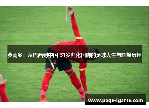 费南多:从巴西到中国 31岁归化国脚的足球人生与辉煌历程 费南多:从巴西到中国 31岁归化国脚的足球人生与辉煌历程